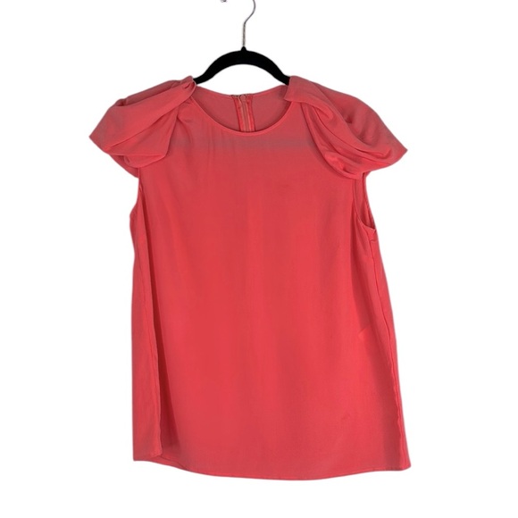Stella McCartney 100% Silk Coral Summer Spring Cap Sleeve Minimalist Top Size S - Picture 1 of 5